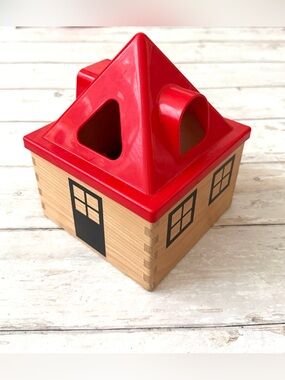 Ikea Wooden House Shape Sorter Kids Toddler Baby Toys Set